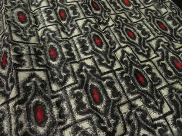 Photo2: 2H07z60 Vintage Japanese Kimono Silk MEISEN FABRIC Off-white   86.6" (2)