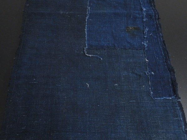 Photo6: 3D30z180 Japanese Kimono Cotton Boro Ranru Patch Indigo   70.1" (6)