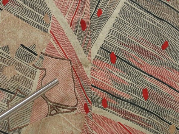 Photo5: 1019i02z870 Vintage Japanese Kimono Silk HAORI Ecru beige (5)