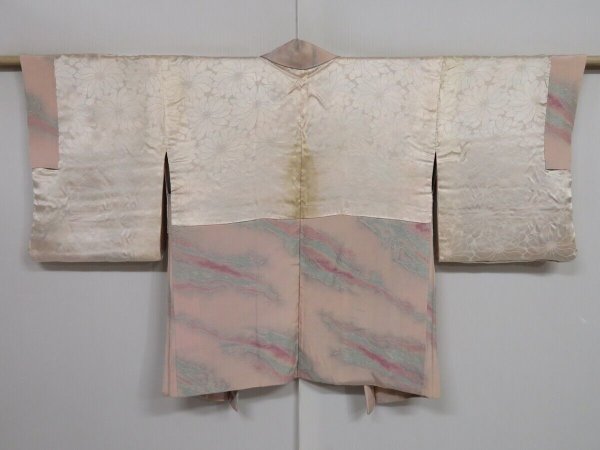 Photo8: 1203i05z600 Vintage Japanese Kimono Silk HAORI Light pink Cloud (8)