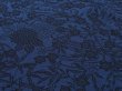 Photo3: 4B04z110 Japanese Kimono Crepe Silk  FABRIC Indigo Flowers 66.9" (3)