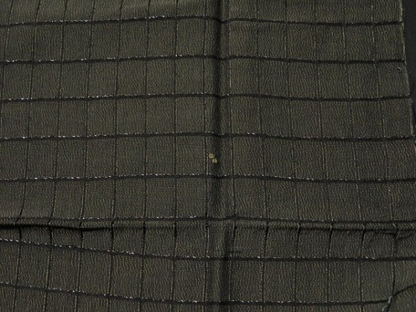 Photo6: 3C03z90 Vintage Japanese Kimono Silk  FABRIC Dark brown-gray   62.2" (6)