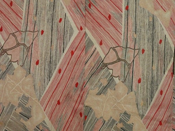 Photo3: 1019i02z870 Vintage Japanese Kimono Silk HAORI Ecru beige (3)