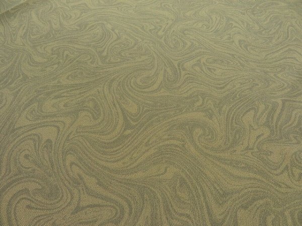 Photo2: 1S03z90 Japanese Kimono Silk  FABRIC Light olive, Light gray Suminagashi 66.9" (2)