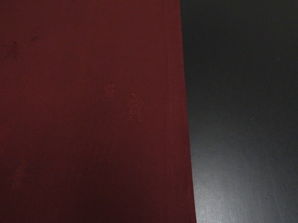 Photo6: 1F01z50 Japanese Kimono Silk  FABRIC Dark brown Samurai 36.2" (6)