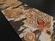Photo2: 1B02z210 Vintage Japanese Kimono Silk OBI FABRIC Off-white Flower 47.2" (2)