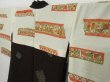 Photo8: 1403T10z660 Vintage Japanese Kimono Silk HAORI Black, Brown (8)