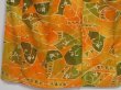 Photo3: 1320i01z810 Japanese Kimono Silk KOMON Orange Plants (3)