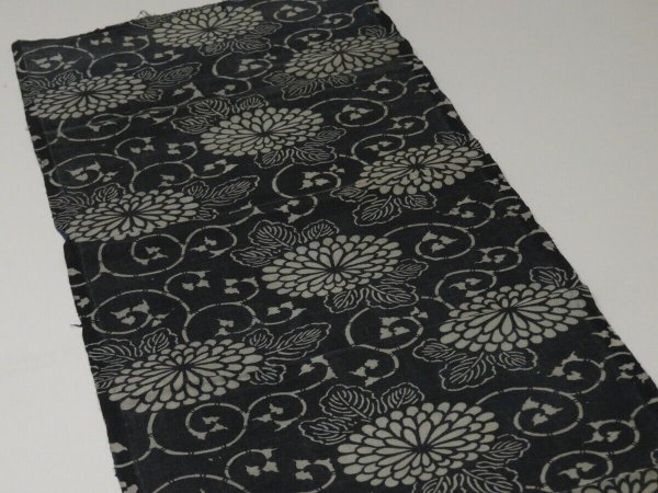 Photo5: 4M13z70 Vintage Japanese Kimono Cotton Momen Boro Fabric Indigo Katazome 55.1" (5)