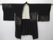 Photo6: 1613i01z650 Vintage Japanese Kimono Silk HAORI Black Orchid (6)