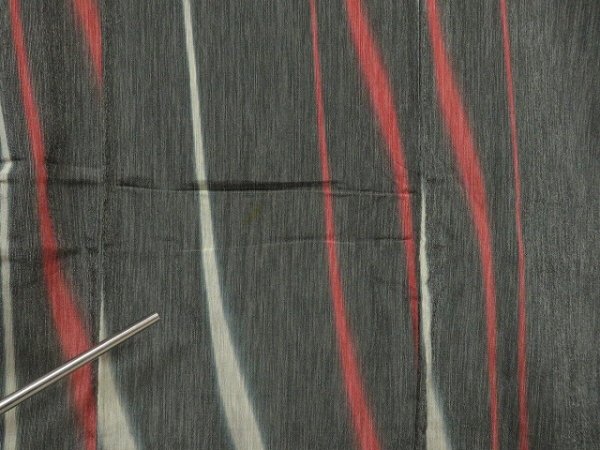 Photo7: 1006i08z900 Vintage Japanese Kimono Silk OMESHI KOMON Dark gray (7)