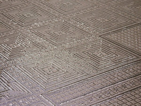 Photo3: 1C02z180 Vintage Japanese Kimono Silk OBI FABRIC Light pink, Silver   85.8" (3)