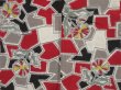 Photo3: 1409i09z520 Vintage Japanese Kimono Silk MEISEN HAORI Black Flower (3)