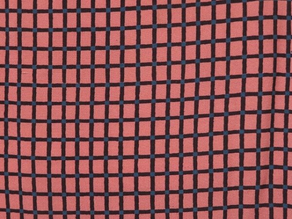 Photo6: 1130T02z810 Vintage Japanese Kimono Silk KOMON Pink Lattice (6)