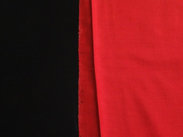 Photo7: 3L02z40 Vintage Japanese Kimono Silk MEISEN FABRIC Orangered Plum branch 50.4" (7)