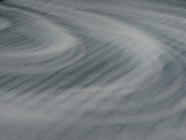 Photo3: 2N01z50 Japanese Kimono Silk  FABRIC Gray Stream 38.6" (3)