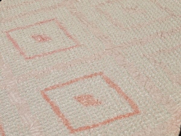 Photo3: 2B02z50 Japanese Kimono Silk  FABRIC Light pink Shibori dyeing 42.5" (3)