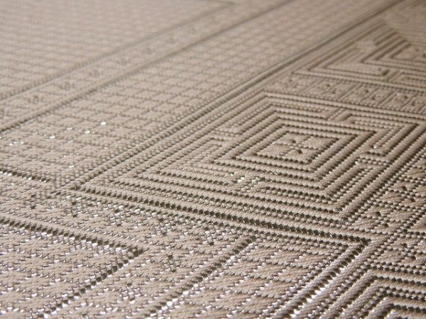 Photo4: 1C02z180 Vintage Japanese Kimono Silk OBI FABRIC Light pink, Silver   85.8" (4)