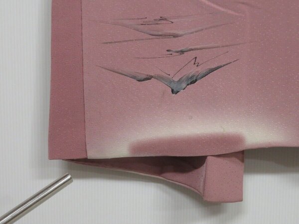 Photo5: 1029i09z540 Vintage Japanese Kimono Silk HAORI Dull pink Scenery (5)
