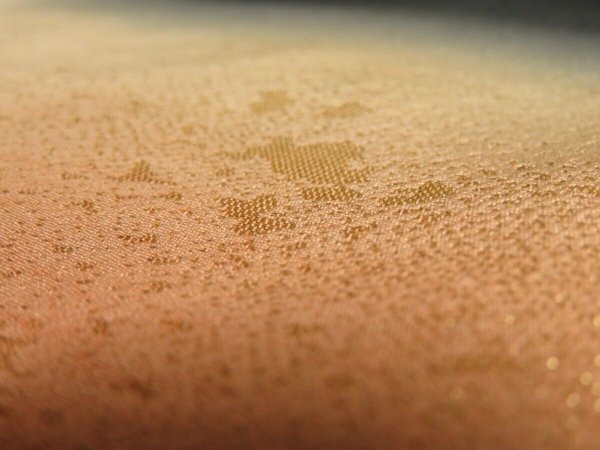 Photo5: 3Q04z70 Japanese Kimono Silk Artist work FABRIC Black Flower 42.5" (5)