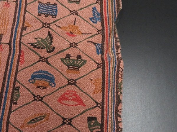 Photo3: 4K07z50 Japanese Kimono Crepe Silk  FABRIC Rosybrown 59.1" (3)