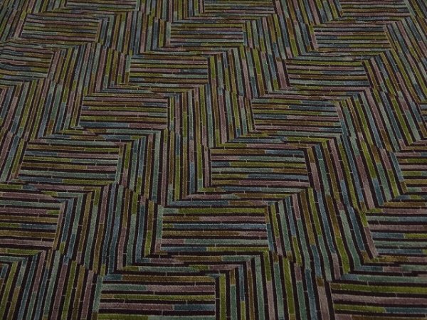 Photo2: 3K02z50 Vintage Japanese Kimono Silk  FABRIC Purplish brown Bamboo 42.5" (2)