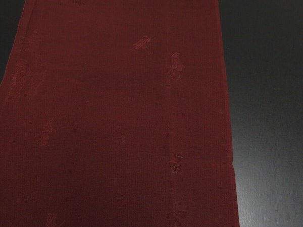 Photo3: 1F05z60 Japanese Kimono Silk  FABRIC Dark brown Samurai 54.3" (3)