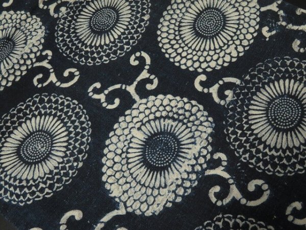 Photo2: 3i20z110 Vintage Japanese Kimono Cotton Momen Boro Fabric Indigo   61.4" (2)