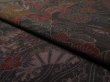Photo3: 2S02z70 Japanese Kimono Crepe Silk  FABRIC Dark brown Flowers 41.7" (3)