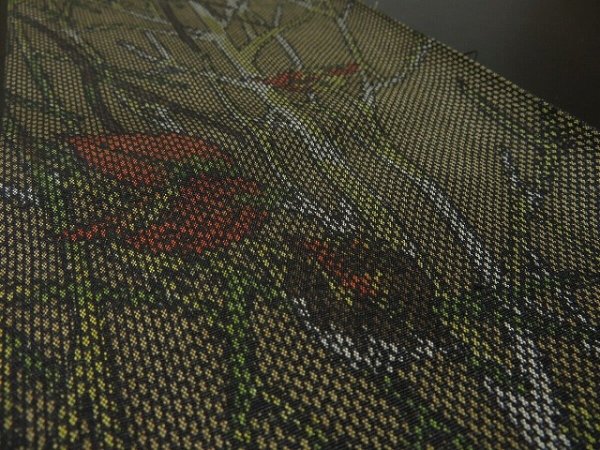 Photo2: 1U07z30 Japanese Kimono Silk  FABRIC Dark gray-brown Trees 54.3" (2)