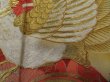 Photo10: 2G01z110 Vitnage Japanese Kimono Silk  FABRIC Black Phoenix 44.9" (10)