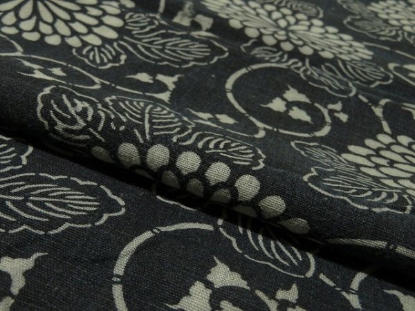 Photo7: 4M13z70 Vintage Japanese Kimono Cotton Momen Boro Fabric Indigo Katazome 55.1" (7)