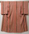 Photo1: 2323T06z810 Vintage Japanese Kimono Silk KOMON Bamboo Red (1)