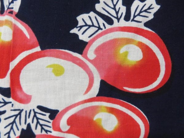 Photo6: 2401T06z480  Japanese Kimono Cotton YUKATA Flower Dark navy (6)