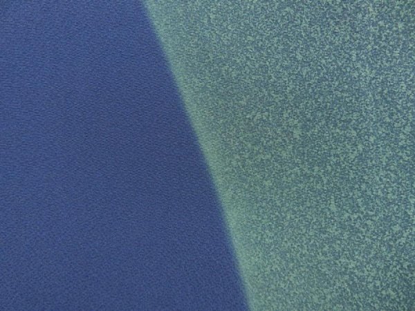 Photo8: 2423T01z1050  Japanese Kimono Silk TSUKESAGE  Dark cyan (8)