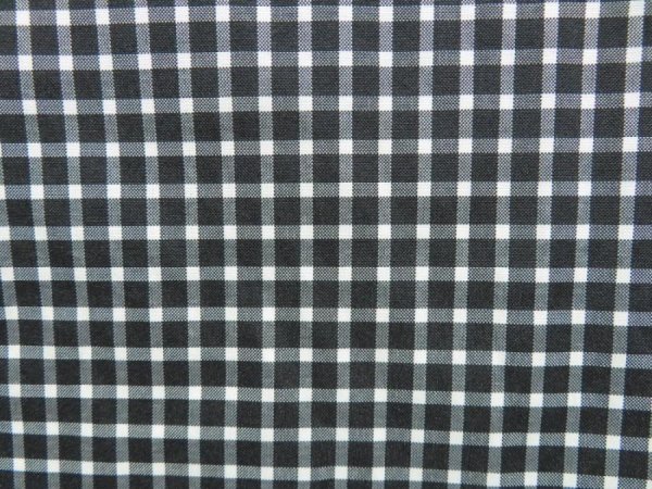 Photo6: 2505T10z640  Japanese Kimono Synthetic KOMON Check Black (6)