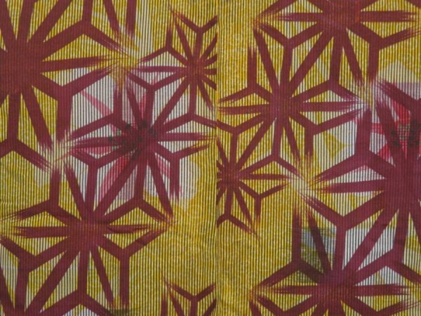 Photo3: 2805T09z490 Vintage Japanese Kimono Jinken-Synthetic HAORI  Dark yellow (3)