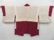 Photo6: 2806T05z450 Vintage Japanese Kimono Silk HAORI Hemp Wine red (6)
