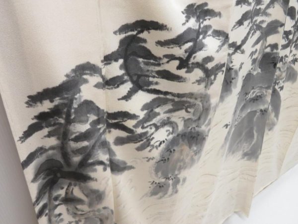 Photo3: 2806T10z930  Japanese Kimono Silk TSUKESAGE Artist work  Hand Painted (3)