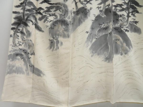Photo5: 2806T10z930  Japanese Kimono Silk TSUKESAGE Artist work  Hand Painted (5)