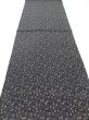 Photo5: 2M01z60  Japanese Kimono Silk  FABRIC Flower Black 38.6x13.8 (5)