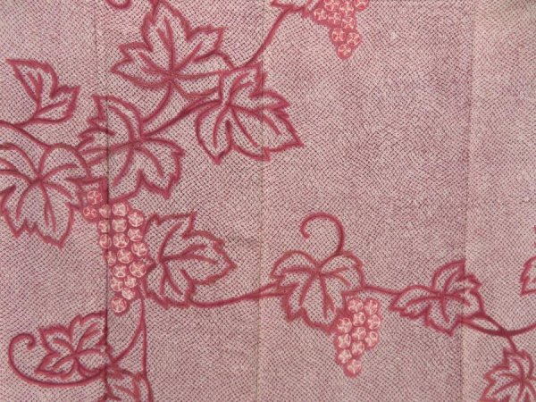 Photo8: 2909T05z880 Vintage Japanese Kimono Silk TSUKESAGE Grape Dark pink (8)