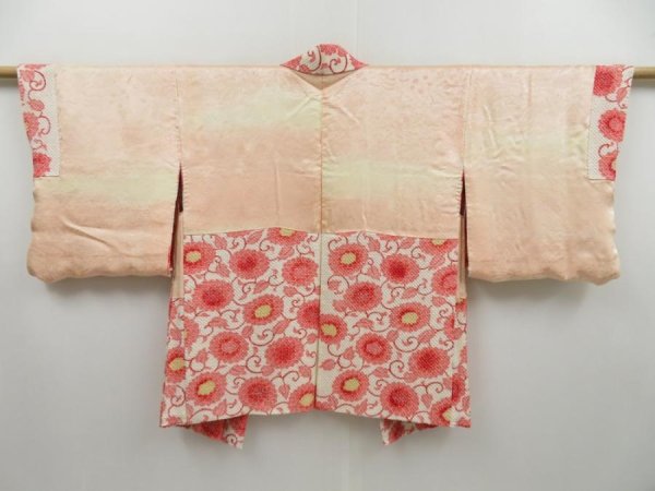 Photo6: 2909T09z620 Vintage Japanese Kimono Silk SHIBORI HAORI Chrysanthemum (6)