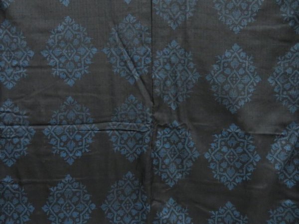 Photo5: 2910T05z530 Vintage Japanese Kimono Silk KOMON  Black (5)