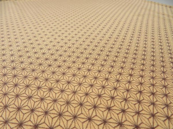 Photo1: 1G01z50  Japanese Kimono Silk  FABRIC Hemp Light brown 36.2x14.2 (1)