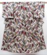 Photo1: 2911T04z730 Vintage Japanese Kimono Silk MEISEN KOMON  Off-white (1)