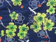 Photo5: 2919T07z480  Japanese Kimono Cotton YUKATA Plum blossom Dark navy (5)