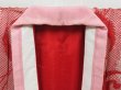 Photo5: 2919T11z540 Antique Japanese Kimono Silk JUBAN Crane Red (5)