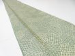 Photo1: 1G07z40  Japanese Kimono Silk  FABRIC Matsukawabishi Grass green 54.3x7.1 (1)