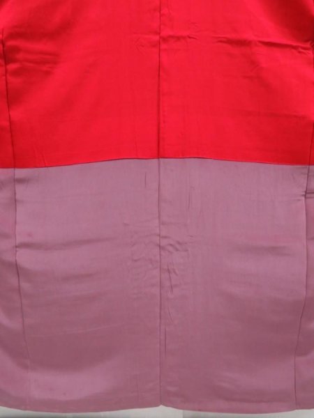 Photo9: 2925T10z810 Vintage Japanese Kimono Silk KOMON Flower Dark cyan blue (9)